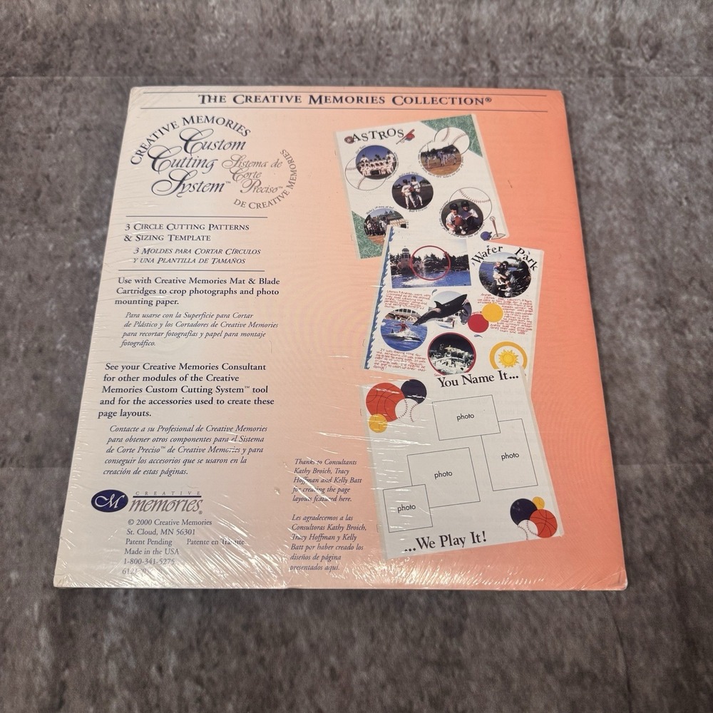 Creative Memories Custom Cutting System 3 Circle Patterns & Sizing Template NEW